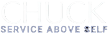 CHUCK wordmark with "Service Above Self